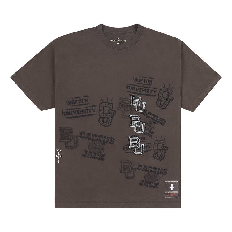Cactus Jack By Travis Scott X Mitchell & Ness Boston University Seal T-Shirt  Brown Price in India | Culture Circle