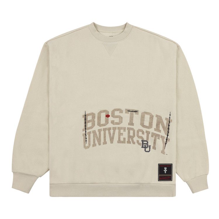 Cactus Jack By Travis Scott X Mitchell & Ness Boston University Crewneck 'tan'