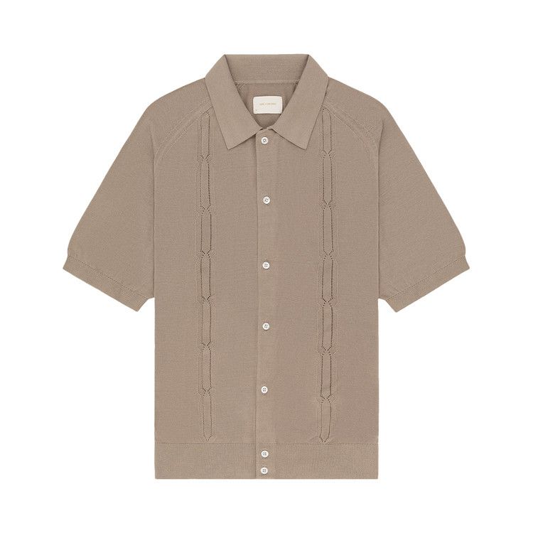 Aimé Leon Dore Pointelle Cardigan Polo Pale Khaki Price in India