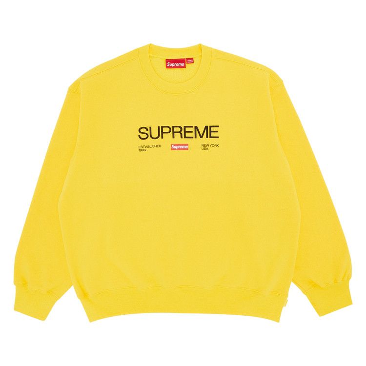 Buy Supreme Established Crewneck 'Yellow' - SS24SW54 YELLOW | GOAT