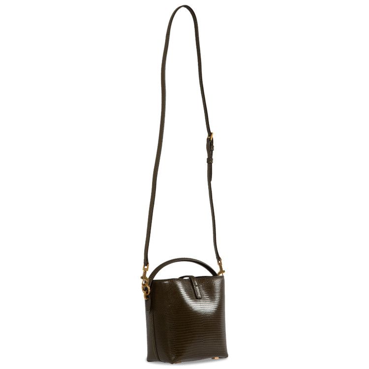 Saint Laurent Mini Le 37 Bucket Bag Dark Sea Weed