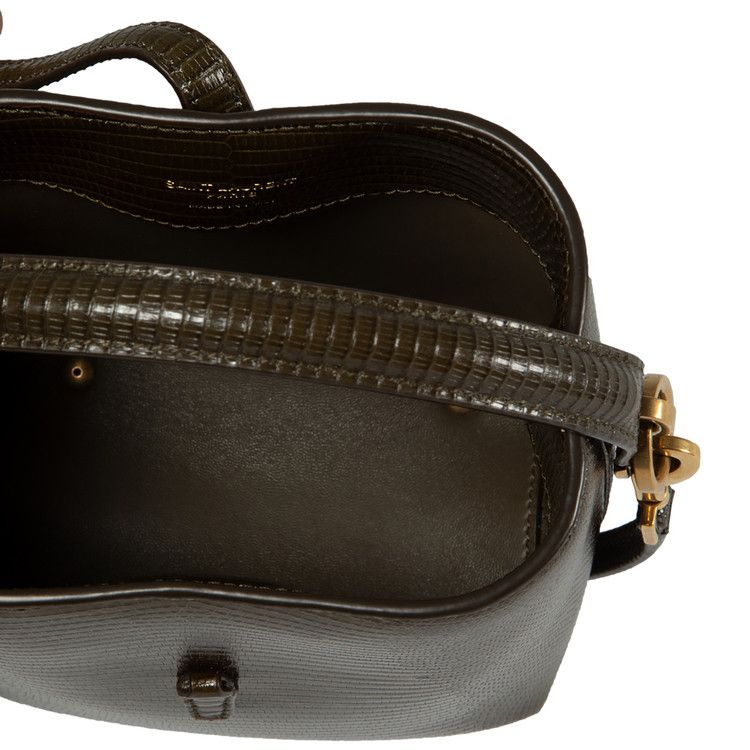 Saint Laurent Mini Le 37 Bucket Bag Dark Sea Weed