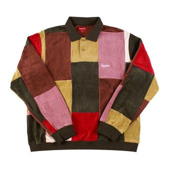 トップス SUPREME 20FW/PATCHWORK VELOUR POLO 699890_01.jpg.jpeg
