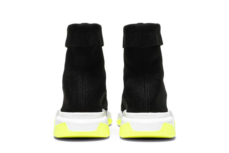 Balenciaga Speed Sneaker Cuffed Black Yellow
