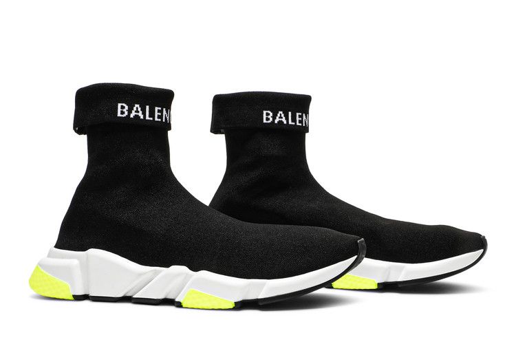 Balenciaga Speed Sneaker Cuffed Black Yellow
