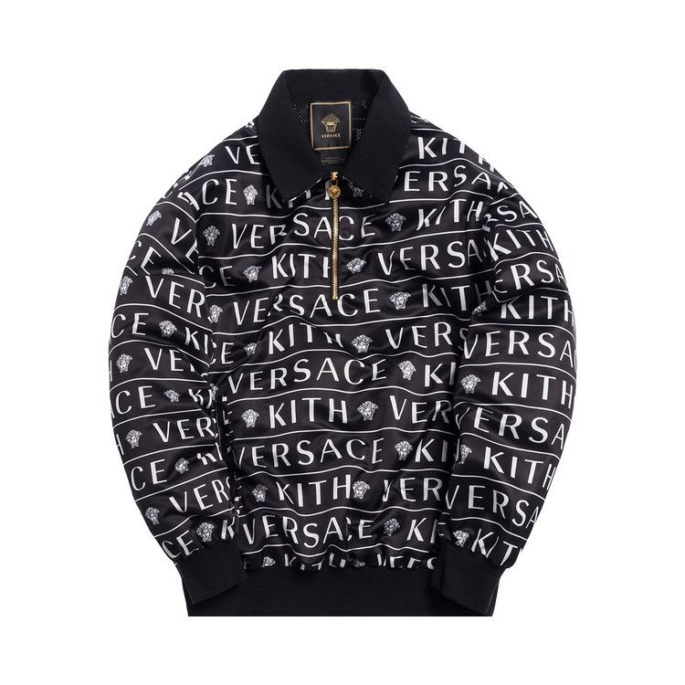 Versace X Kith Quarter Zip Pullover 'Black Monogram' - Culture Circle