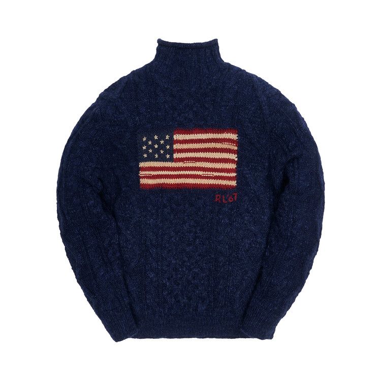 Kith X Polo Ralph Lauren Marled Flag Roll Neck Crewneck 