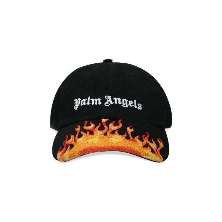 Buy Palm Angels Jacquard Flames Logo Cap 'Black/White