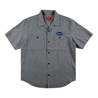 Buy Supreme Studded Patch Short-Sleeve Work Shirt 'Stripe