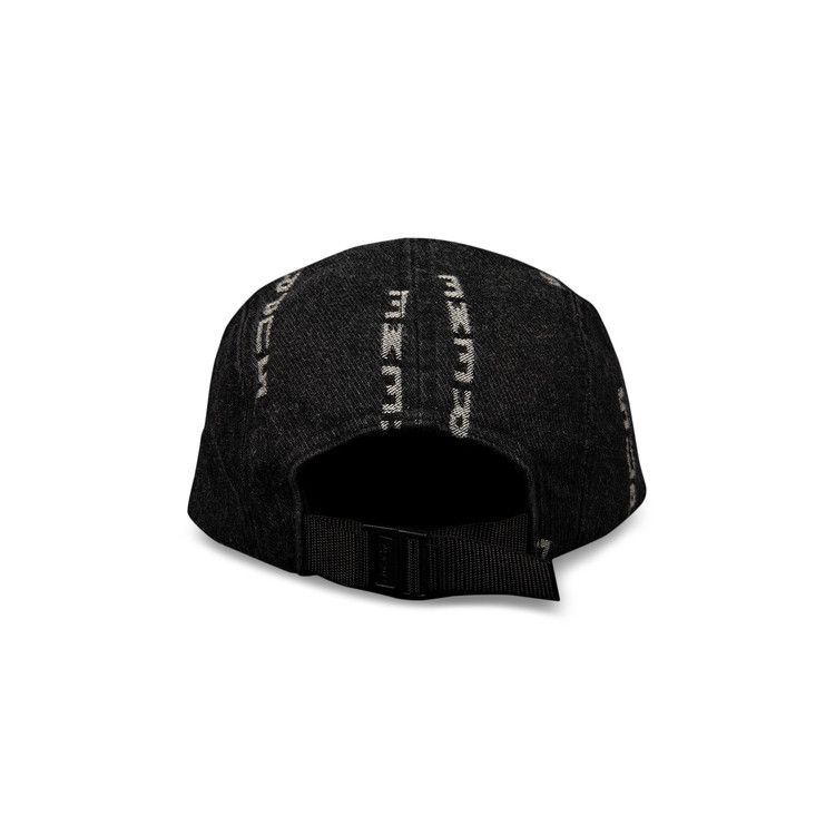Buy Supreme Logo Stripe Jacquard Denim Camp Cap 'Black' - FW20H103