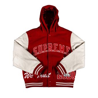 Buy Supreme King Hooded Varsity Jacket Red FW20J78 RED GOAT