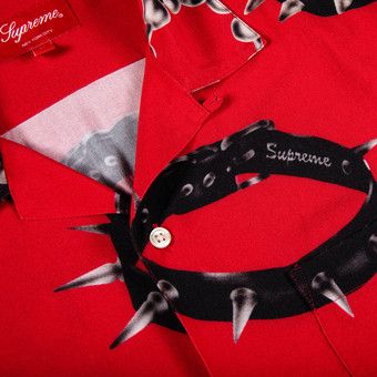 Buy Supreme Studded Collars Rayon Short-Sleeve Shirt 'Red