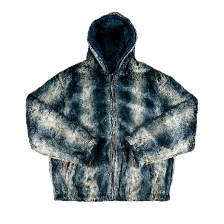 Supreme Faux Fur Reversible Hooded Jacket 'Ice Blue'