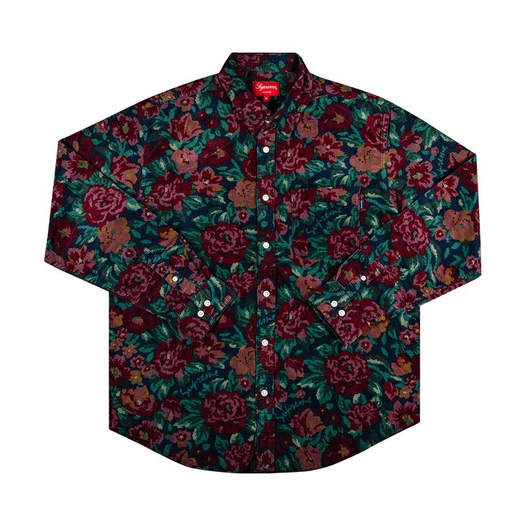 Buy Supreme Digi Floral Corduroy Shirt 'Navy' - FW20S22 NAVY | GOAT