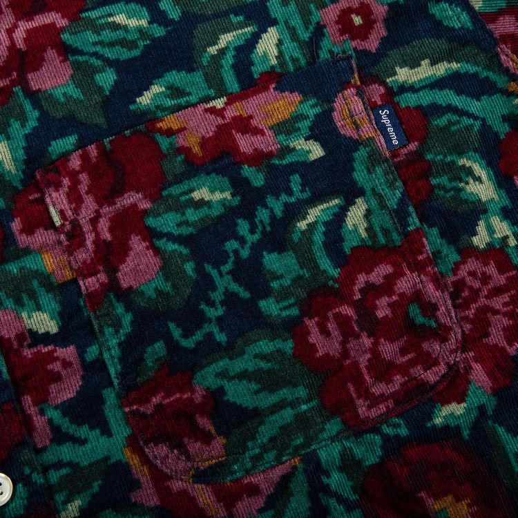 Buy Supreme Digi Floral Corduroy Shirt 'Navy' - FW20S22 NAVY | GOAT