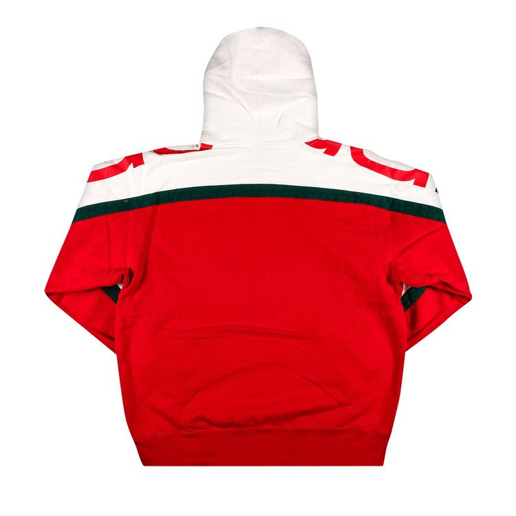 Supreme Big Logo Paneled Zip Up Hooded Sweatshirt 'red'