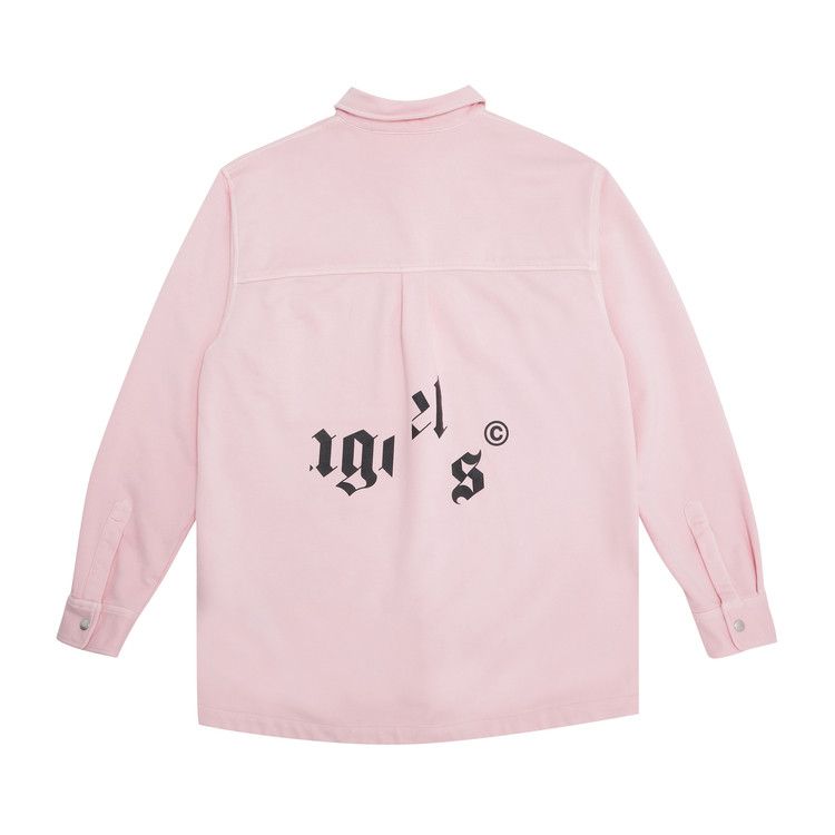 Buy Palm Angels Broken Logo Button Down Shirt 'Pink/Black