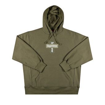 Buy Supreme Cross Box Logo Hooded Sweatshirt 'Light Olive ...
