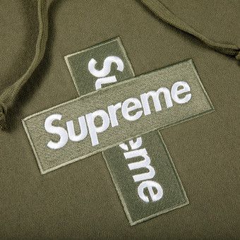 Buy Supreme Cross Box Logo Hooded Sweatshirt 'Light Olive