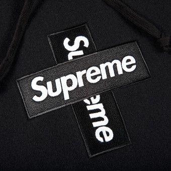 Supreme cross box logo tee black sale