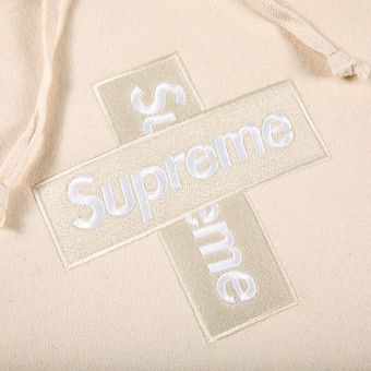 Buy Supreme Cross Box Logo Hooded Sweatshirt 'Natural' - FW20SW70