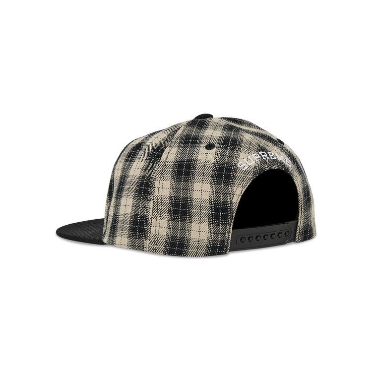 Buy Supreme Script Logo 6-Panel 'Black Plaid' - SS24H90 BLACK