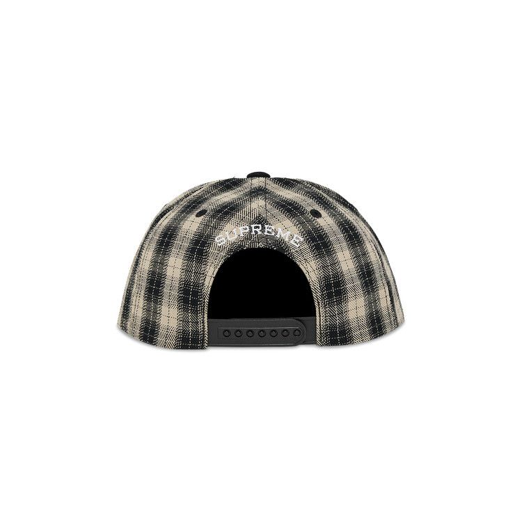 Buy Supreme Script Logo 6-Panel 'Black Plaid' - SS24H90 BLACK