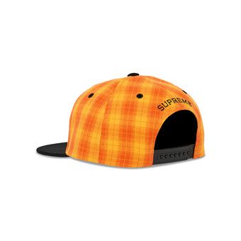 Buy Supreme Script Logo 6-Panel 'Orange Plaid' - SS24H90 ORANGE