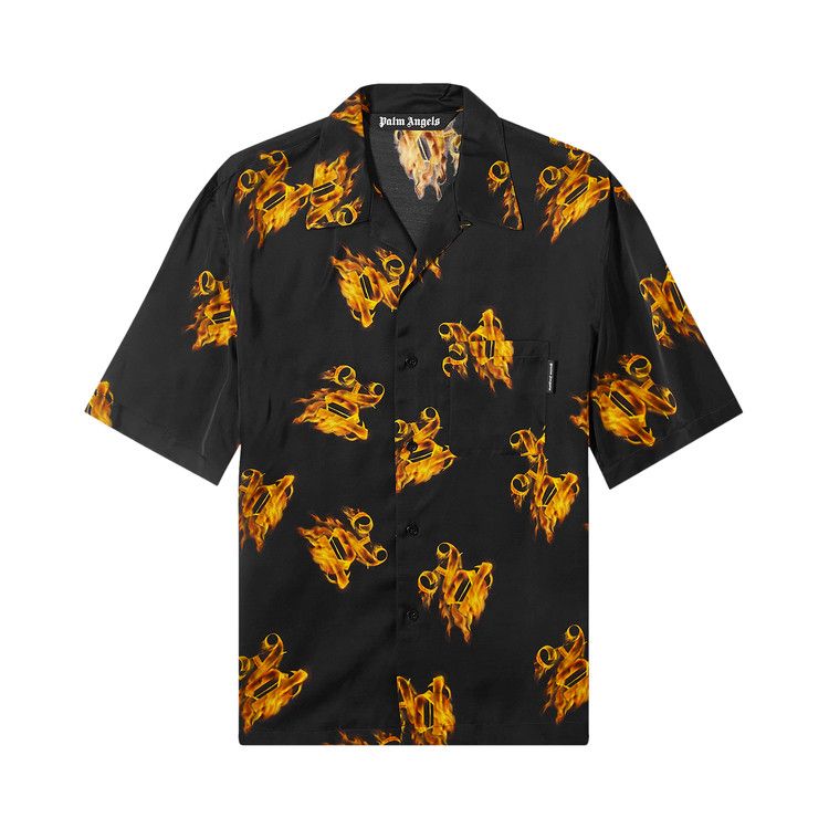 【関税＆送料込み】Palm Angels 'Burning Monogram' Black Cot Palm Angels Burning monogram-print Sweatshirt | Black | FARFETCH