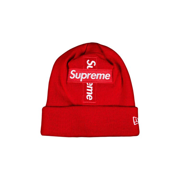 Supreme x New Era Cross Box Logo Beanie 'Red'