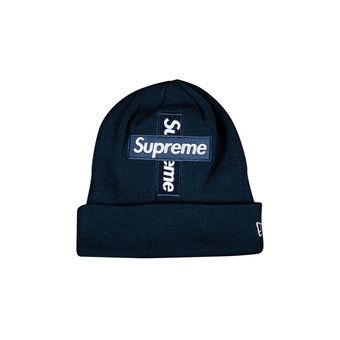 Buy Supreme x New Era Cross Box Logo Beanie 'Navy' - FW20BN14 NAVY