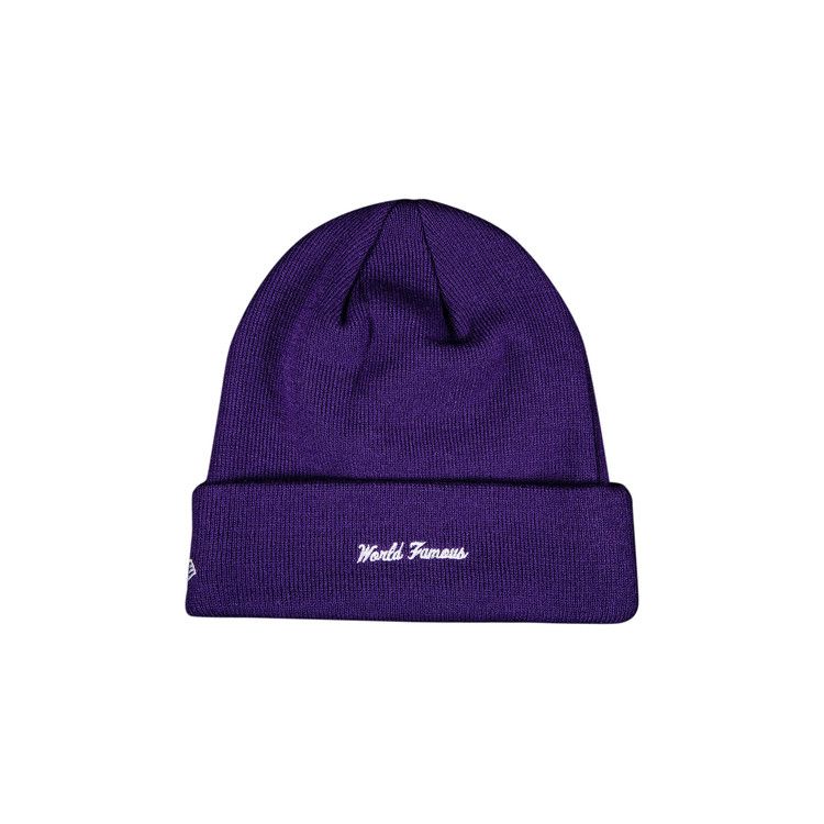 Supreme x New Era Cross Box Logo Beanie 'Purple'
