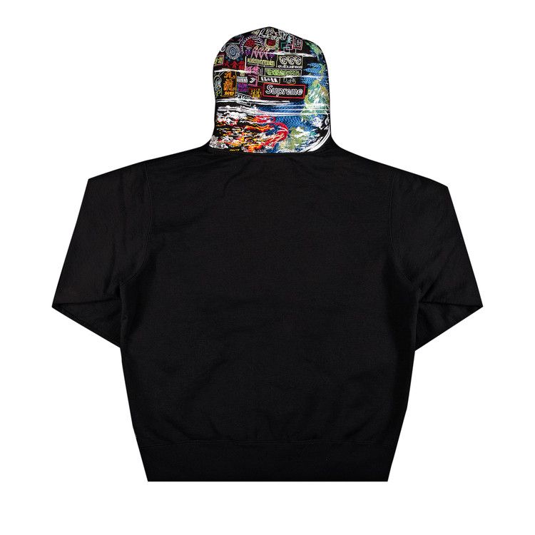 Buy Supreme Globe Zip Up Hooded Sweatshirt 'Black' - FW20SW89 ...