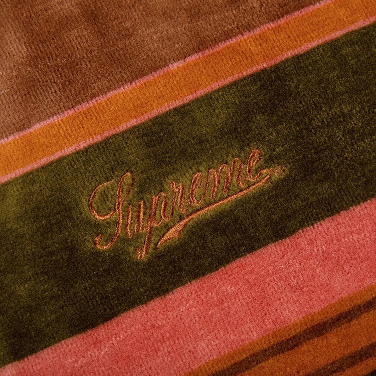 Buy Supreme Stripe Velour Half Zip Pullover 'Peach' - FW20KN67