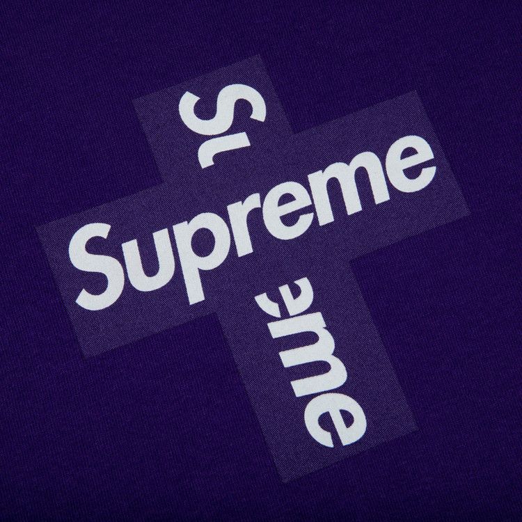 Supreme Cross Box Logo Tee 'Purple'