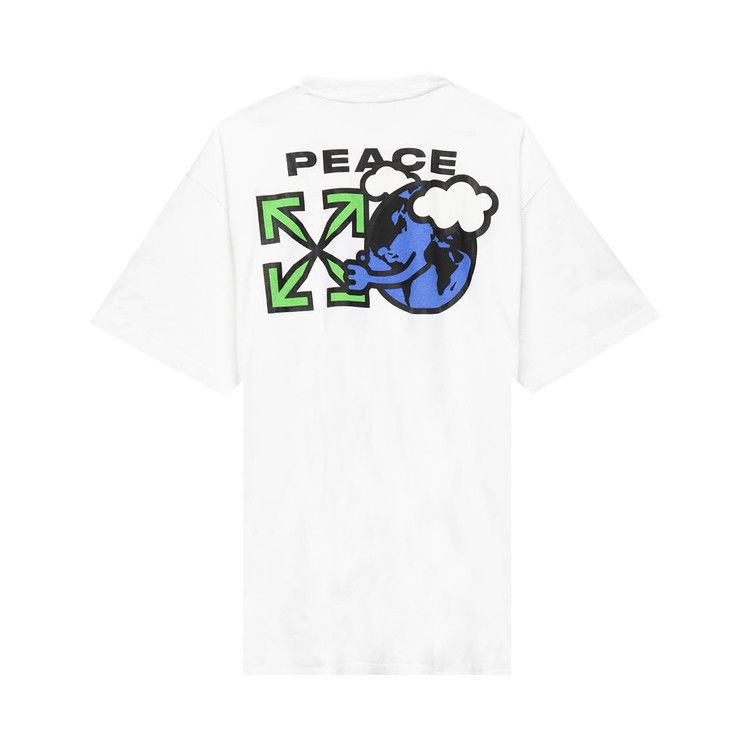 Buy Off-White Peace Worldwide Over Tee 'White/Green