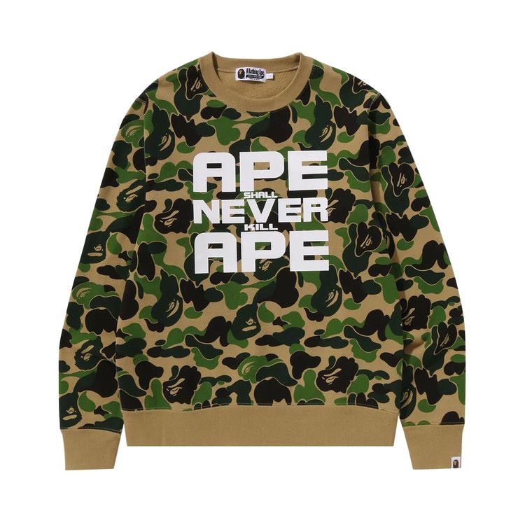 BAPE A Bathing Ape ABC Camo Asnka Crewneck 'Green'