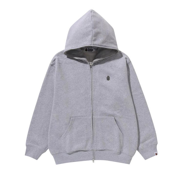 Bape Metal One Point Full Zip Hoodie Grey