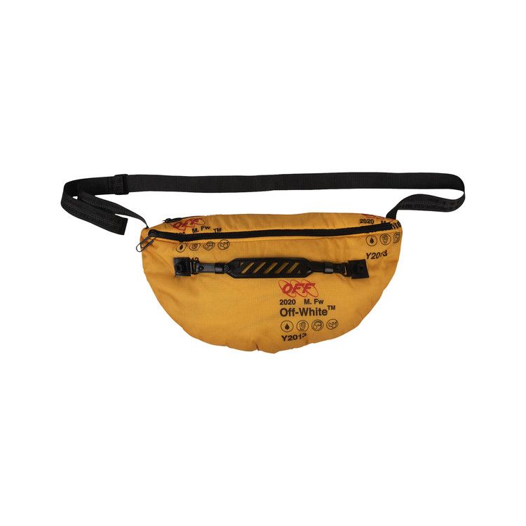 OFF-WHITE Logo-Print Belt Bag Industrial Strap Yellow