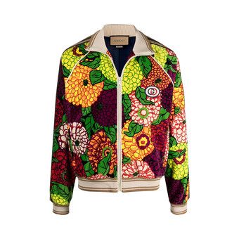 Buy Gucci x Ken Scott Velour Zip Up Jacket 'Pink/Green/Multicolor