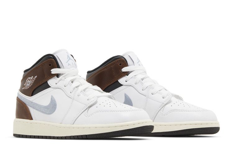 Air Jordan 1 Mid SE Gs White Blue Grey