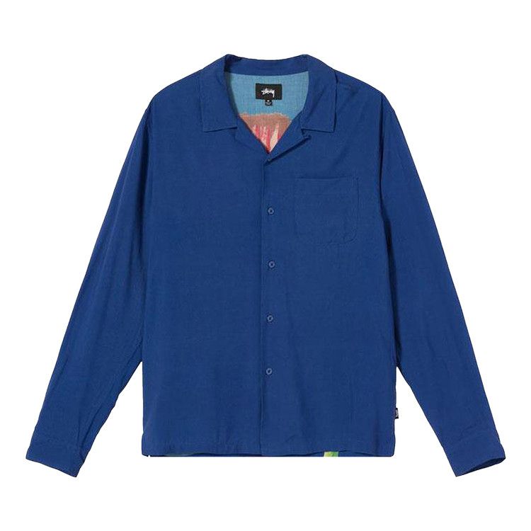Stussy Big Poppy Long-Sleeve Shirt Blue