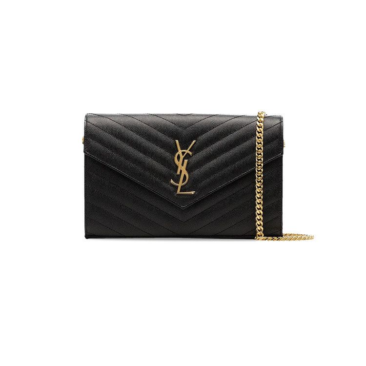 Saint Laurent Medium Matelassé Leather Wallet On Chain Nero