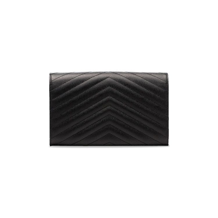 Saint Laurent Medium Matelassé Leather Wallet On Chain Nero