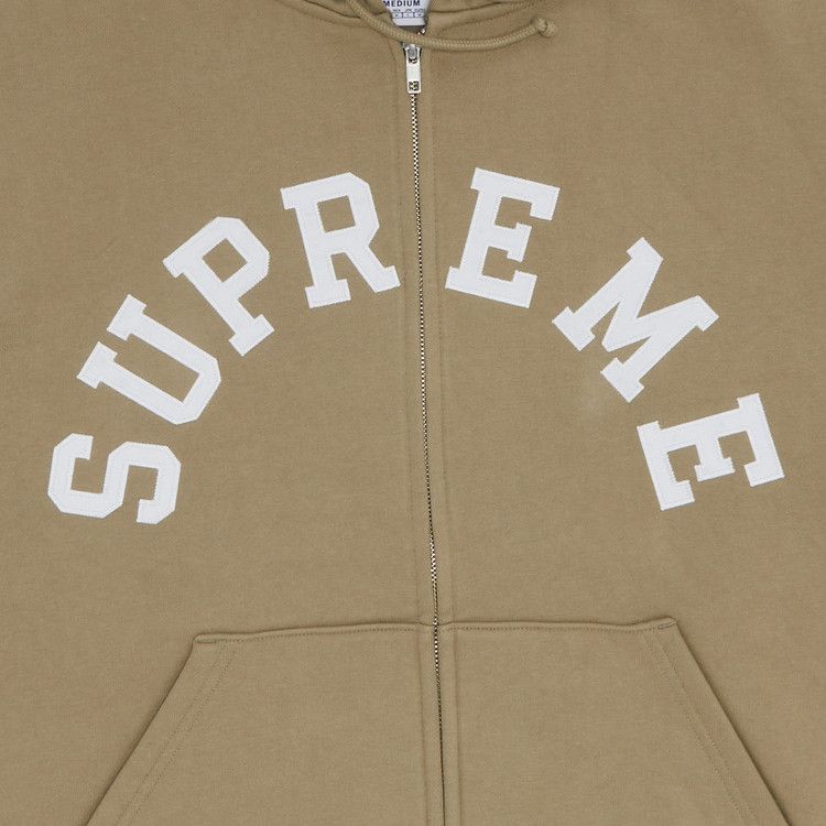 トップス Supreme x Champion Zip Up Hooded Tan Supreme Champion Zip Up Hooded Sweatshirt (SS24) - $158
