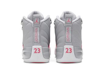 Jordan retro 12 grey and pink best sale