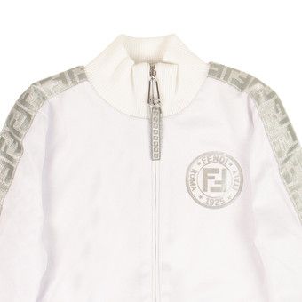 Buy Fendi FF Track Jacket 'White/Silver' - FAF069 AB7F F0ZNM