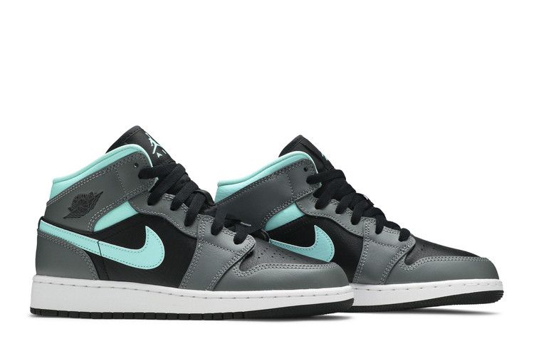 Air Jordan 1 Mid Gs Grey Aqua
