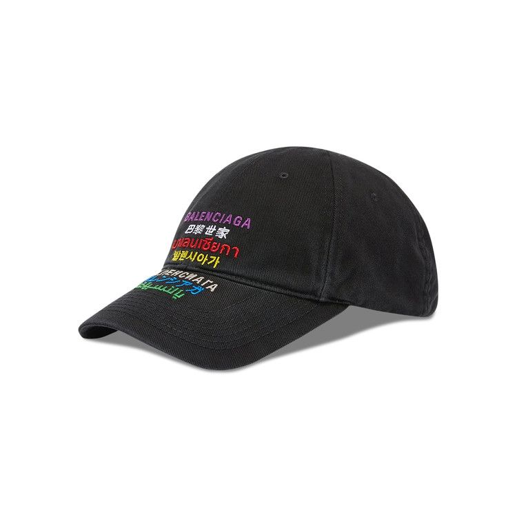 Buy Balenciaga Languages Logo Cap 'Black/Multicolor' - 641238