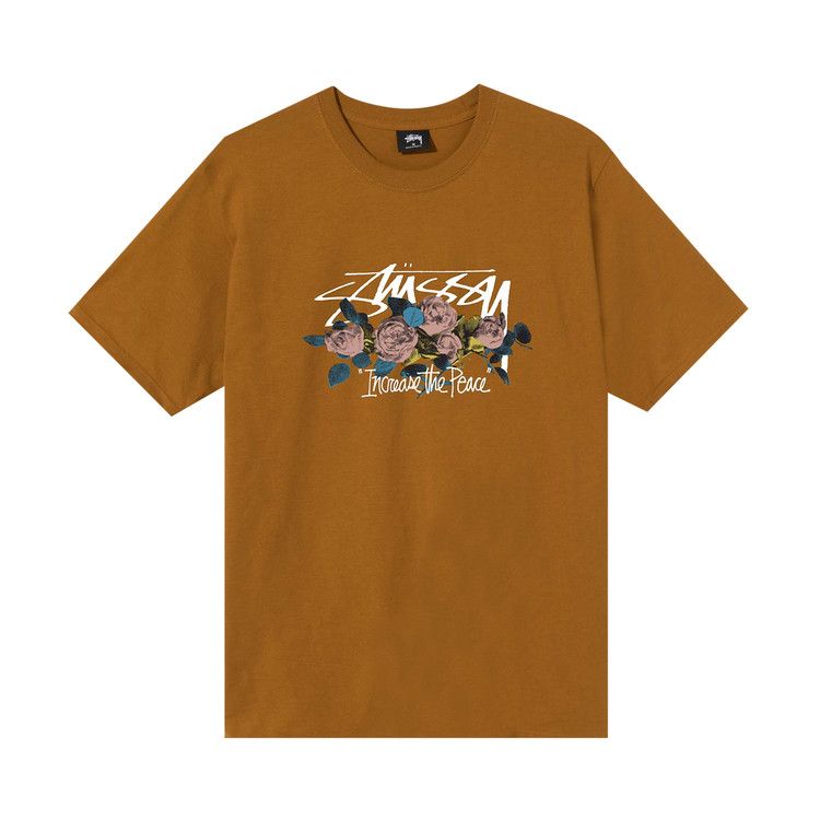 Stussy Increase The Peace Roses T-Shirt Caramel